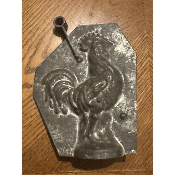 Vintage Metal Rooster Chocolate Mold